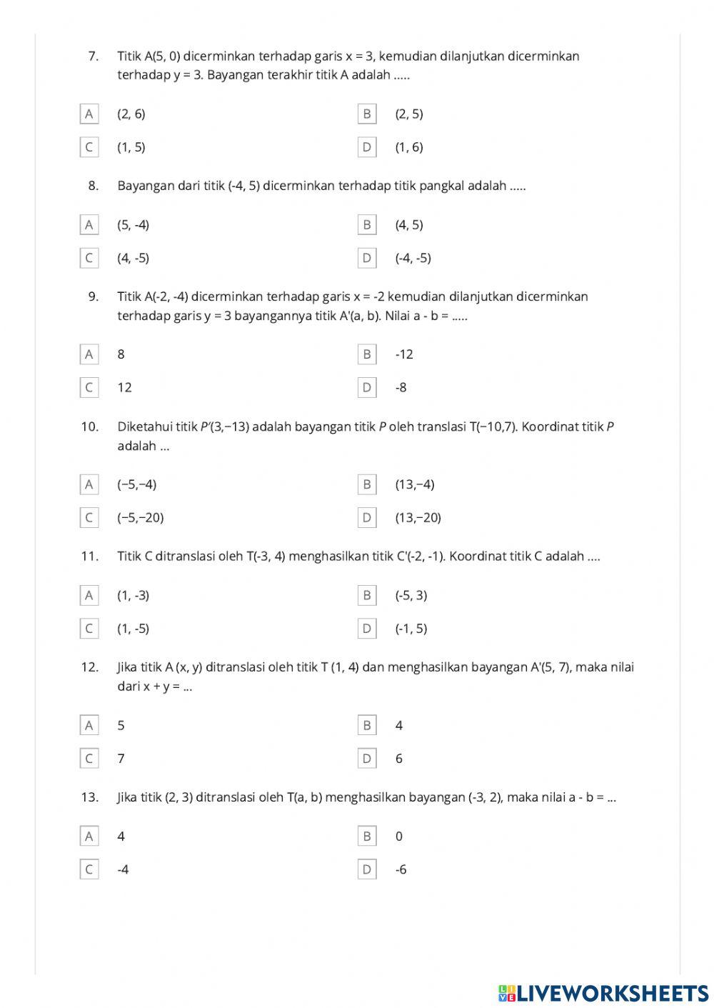 Pts matematika kelas 9 semester genap