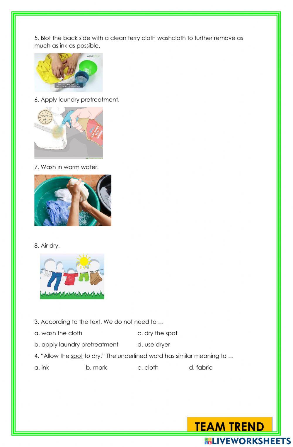 Noting details procedural texts