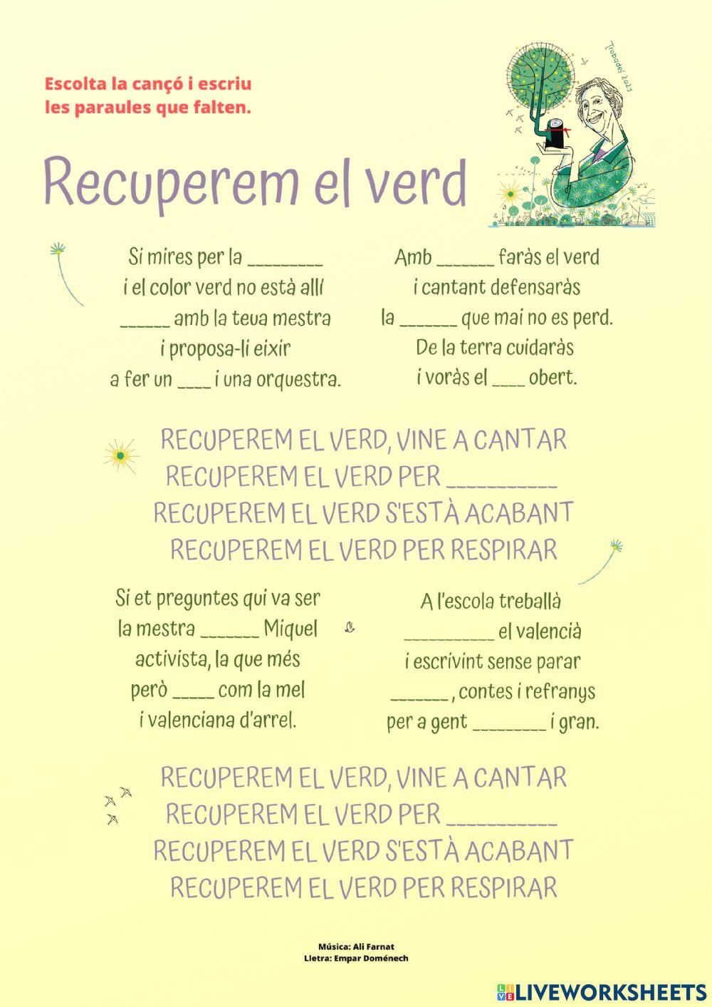 Recuperem el verd completa paraules