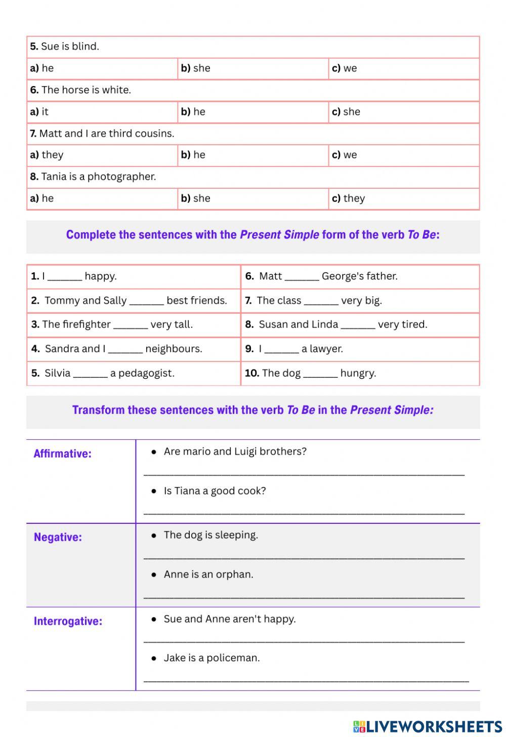 Present Simple Revision Present Simple Revision