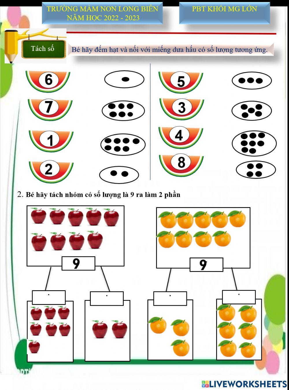 Phiếu bài tập khối MGL ngày 10-2