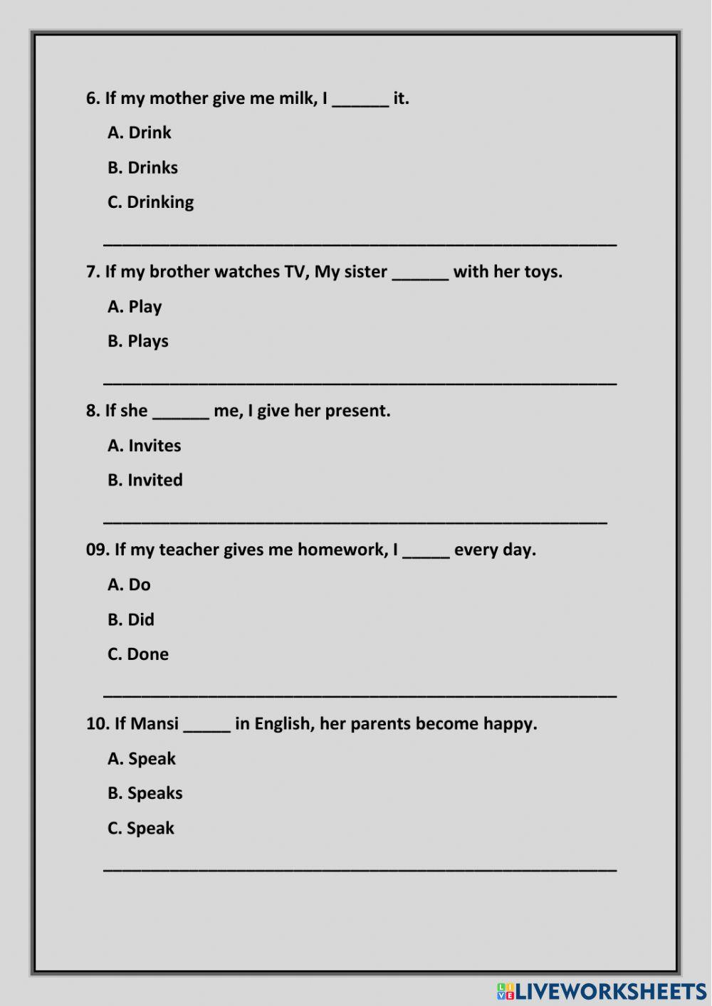 Conditional sentences