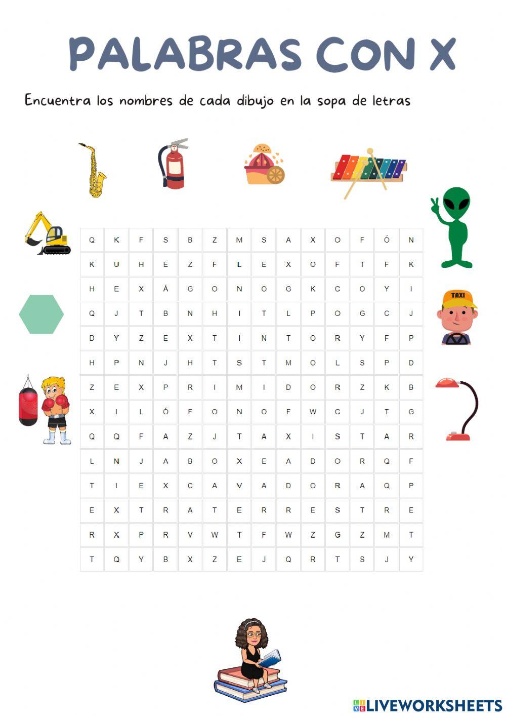 Palabras con x