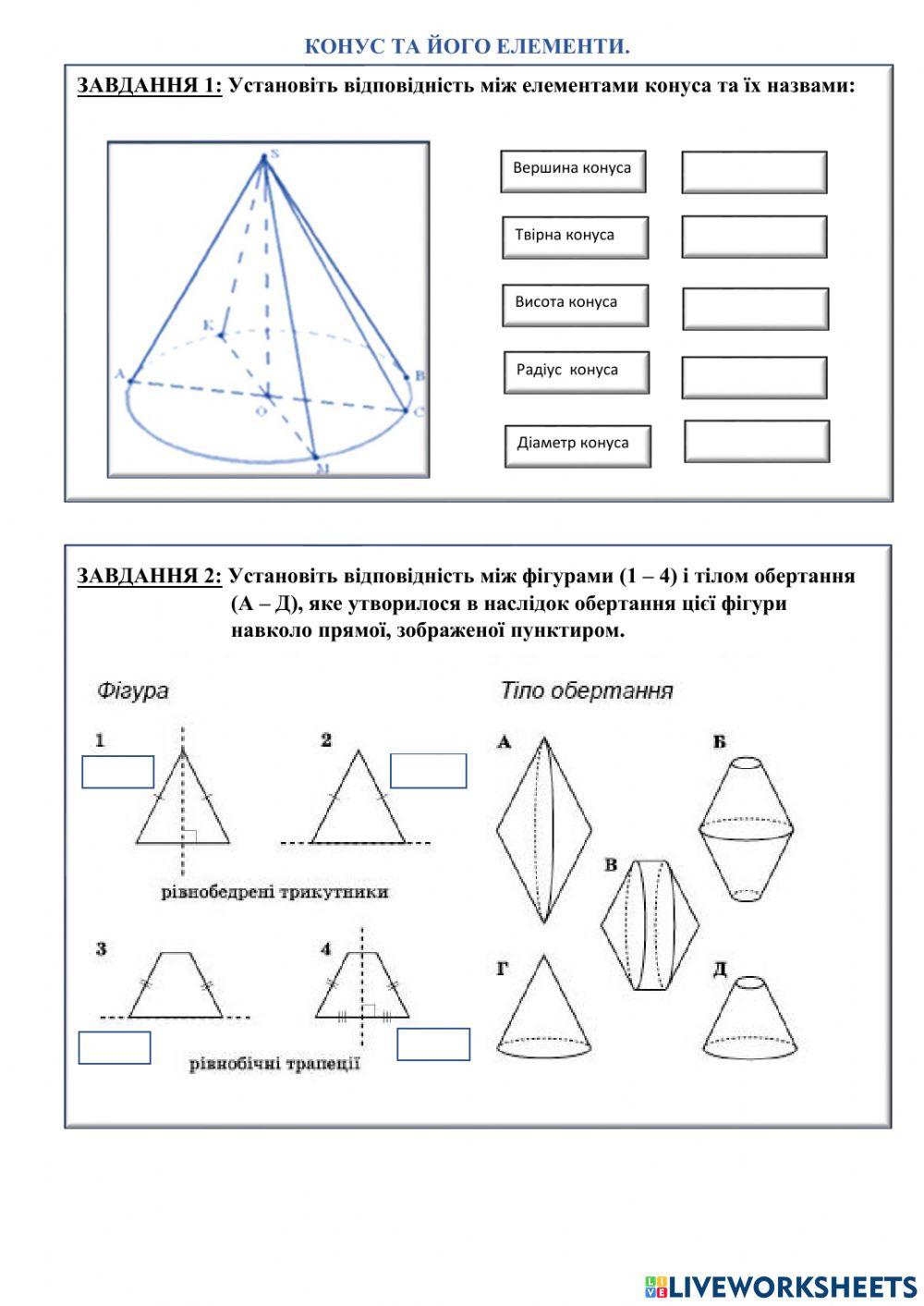 Конуста його елементи