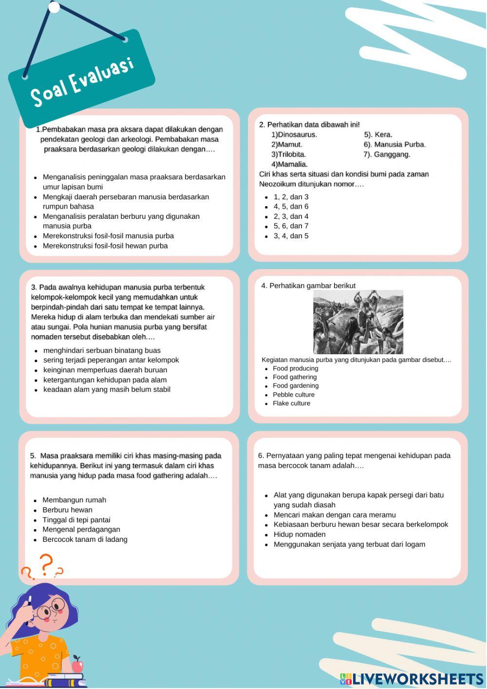 Soal Evaluasi Praaksara