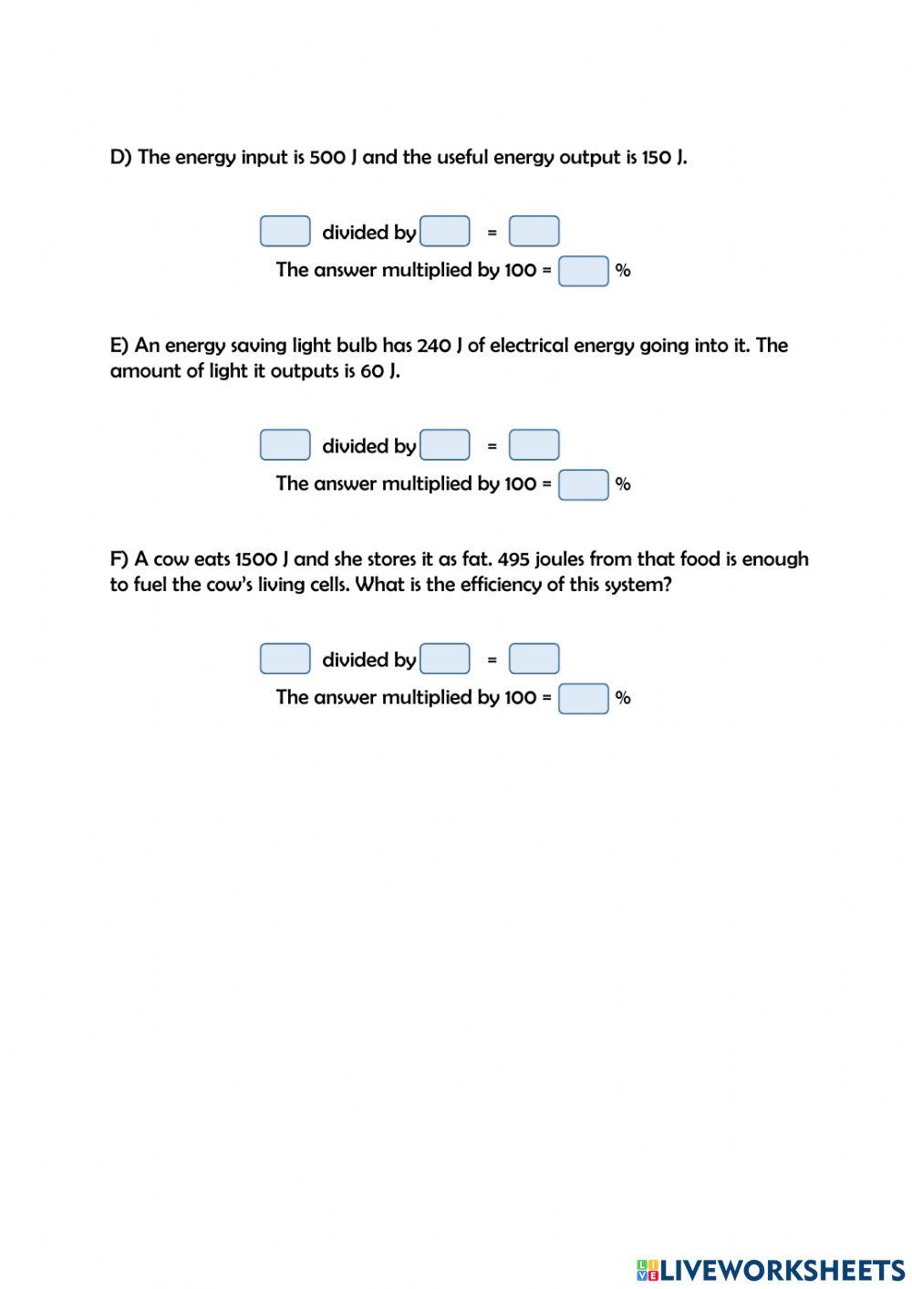 Energy Efficiency calculations