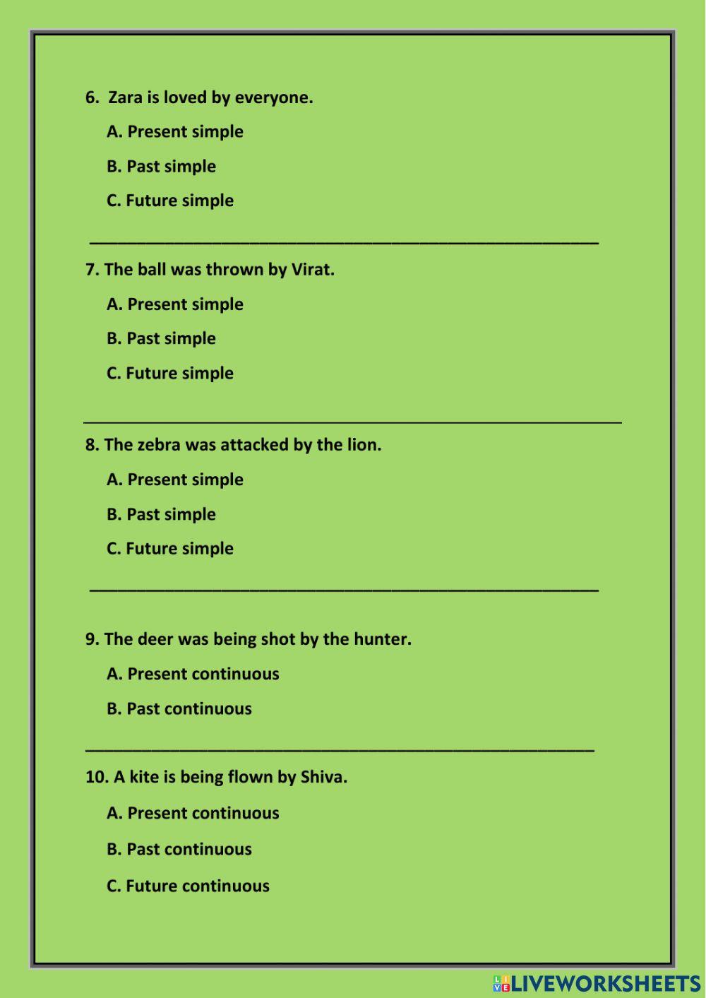 Passive voice tenses