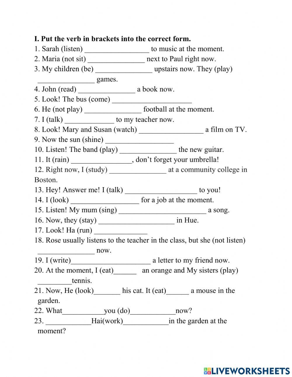 Present continous tense