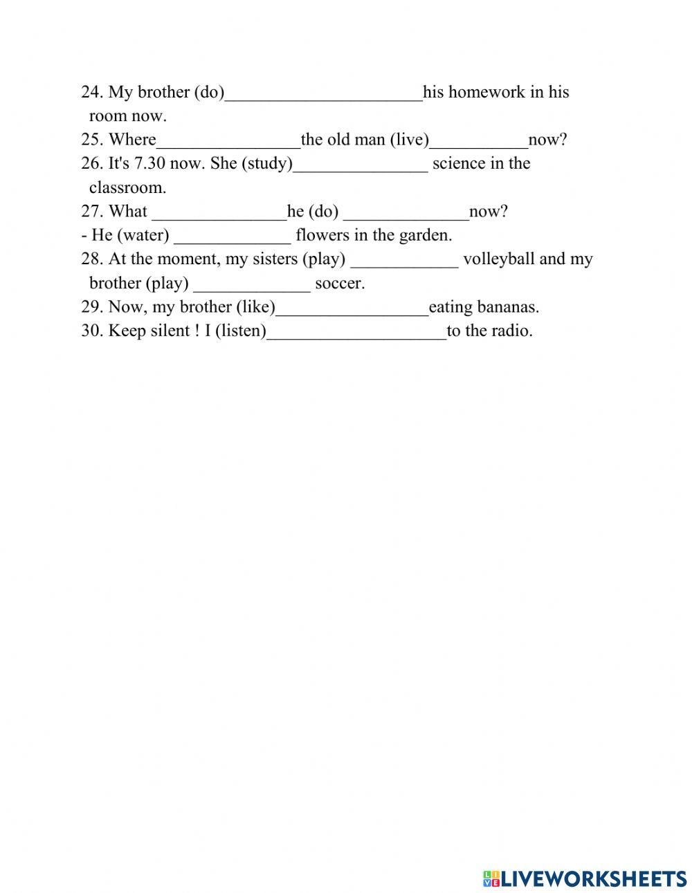 Present continous tense