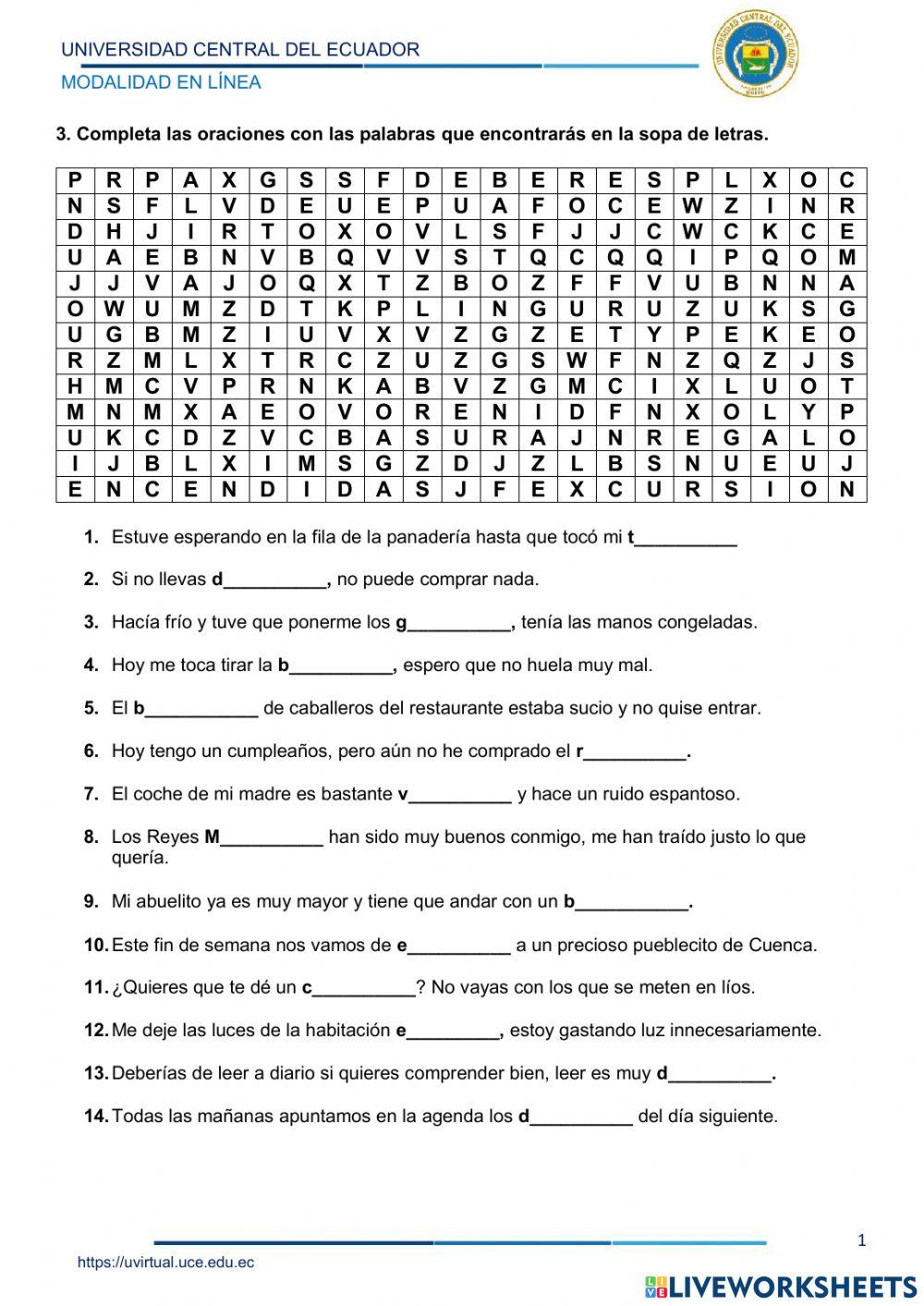 Actividad de lecto-escritura