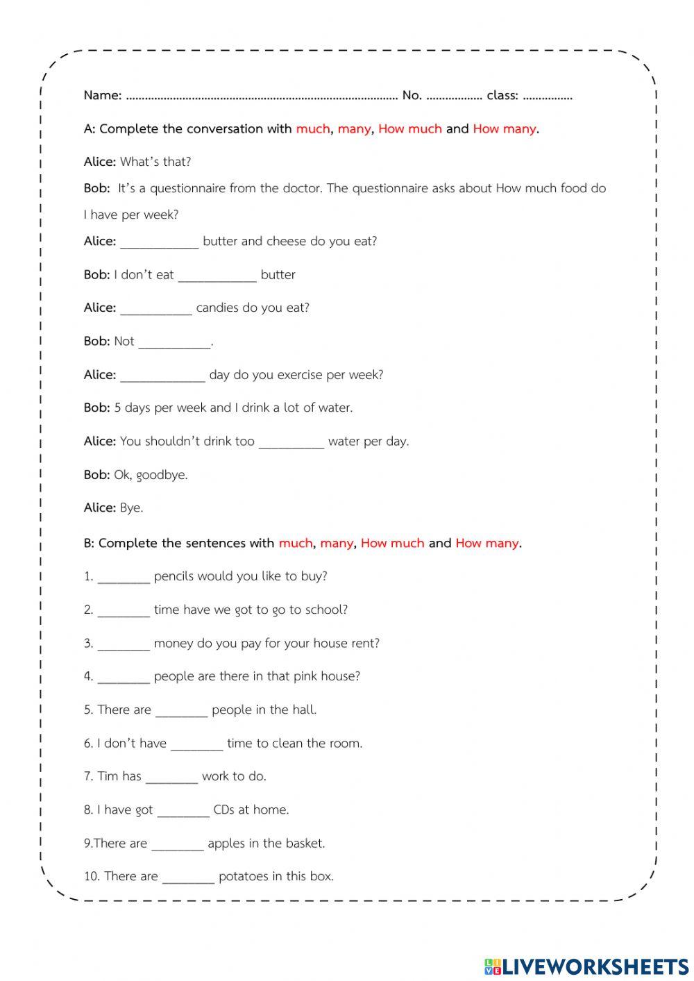 How much and How many