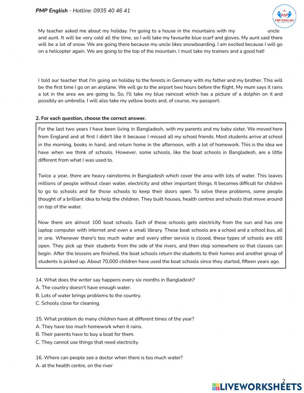 Prepare A2 - Unit 7.2