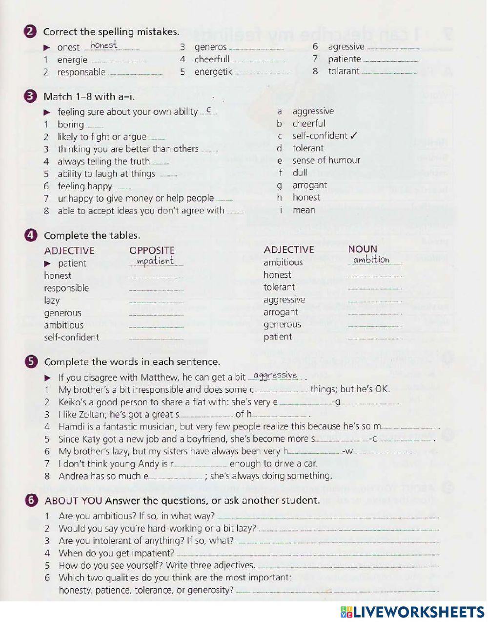 Intermediate Vocabulary-6 Character