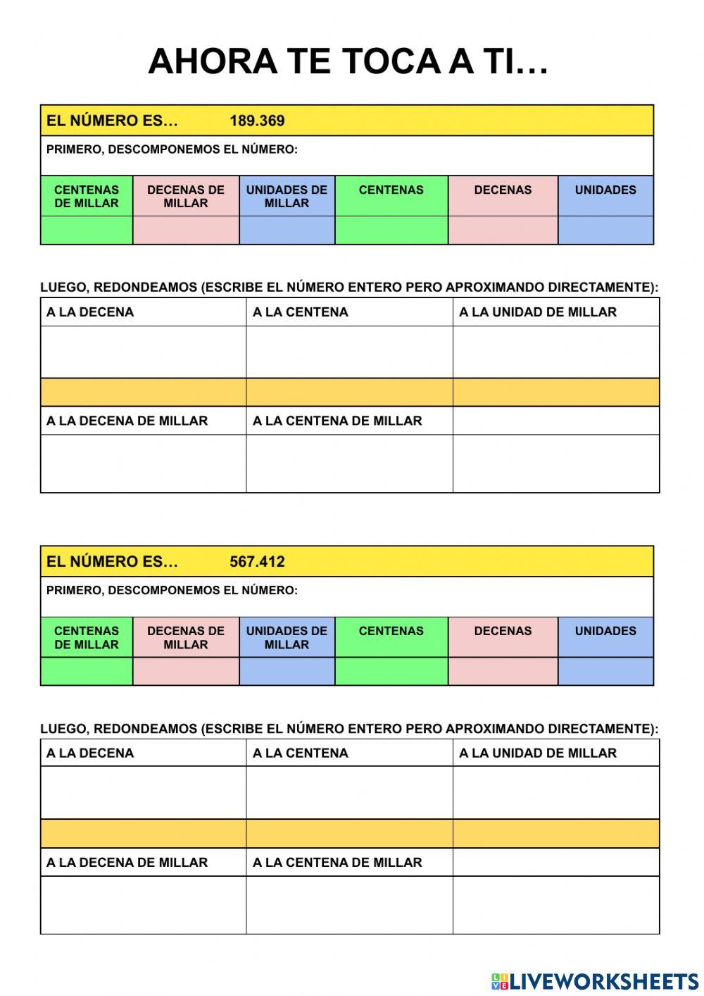 Aproximación de números