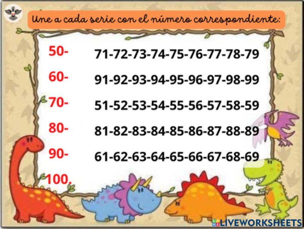 Números del 50 al 100