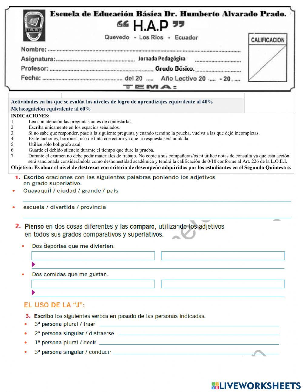 Cuestionario de lengua y literatura