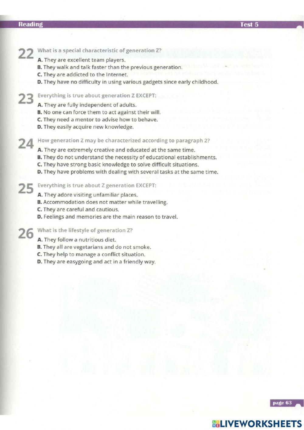 Test 5 Task 5 Reading