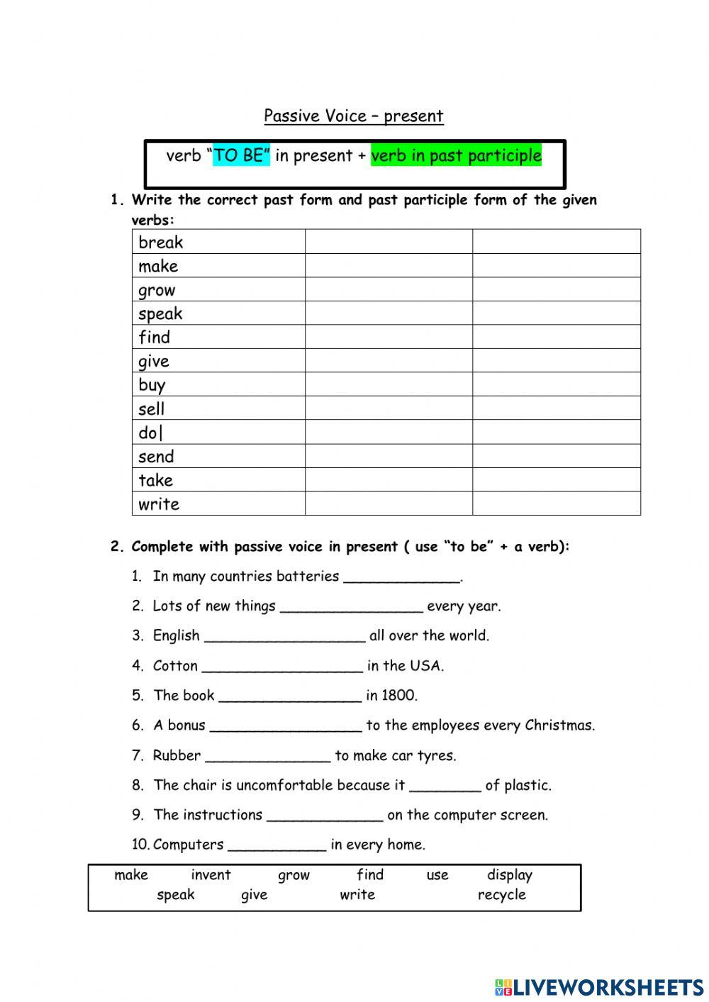 Passive Voice - present