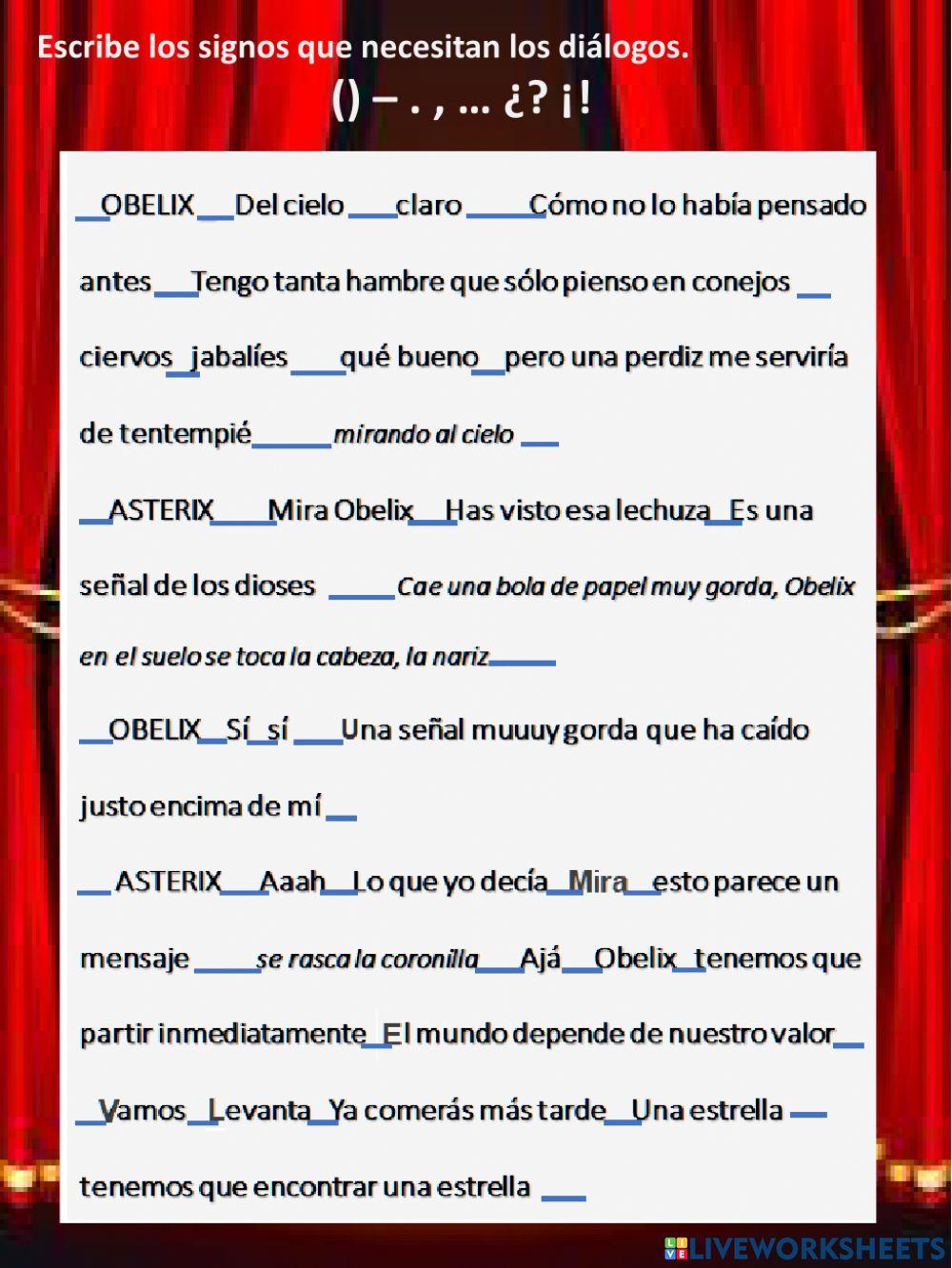 Puntuación en el guion teatral