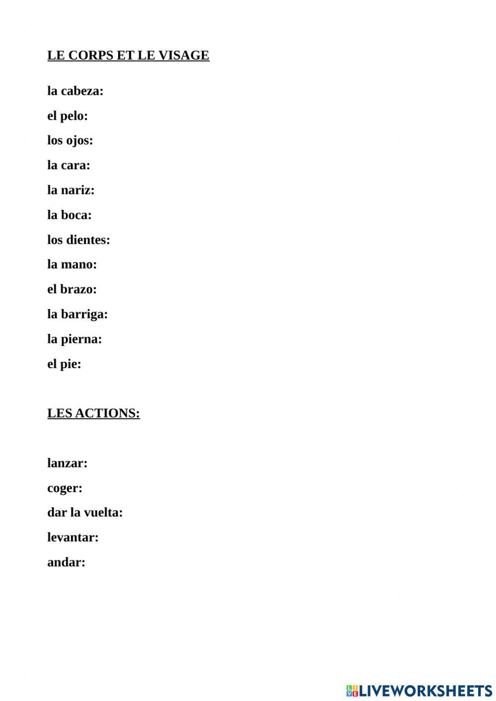 Les corps, le visage, les actions