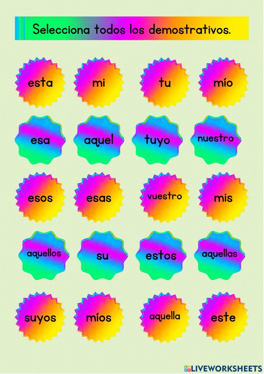 Demostrativos y posesivos