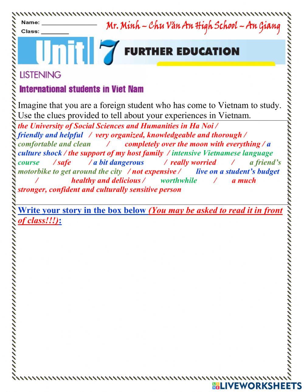 English 11 - Unit 7-Speaking-Listening-Writing