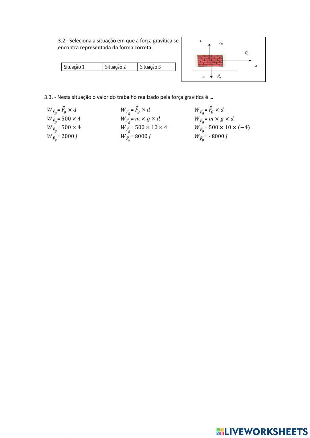 Transferência de Energia sob a forma de Trabalho