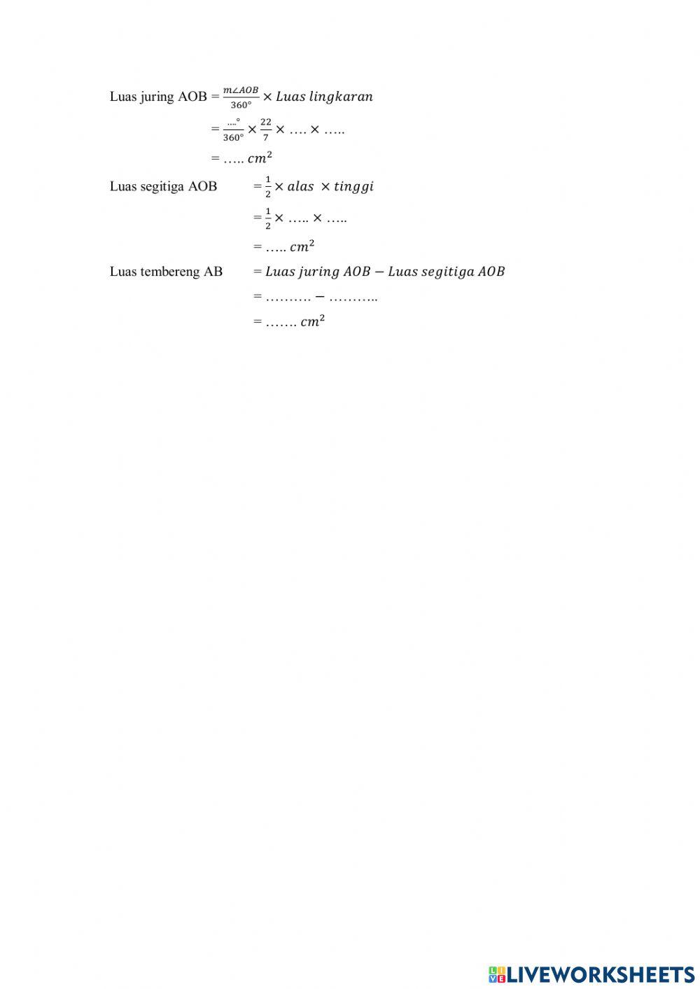 Panjang Busur, Luas Juring, dan Luas Tembereng