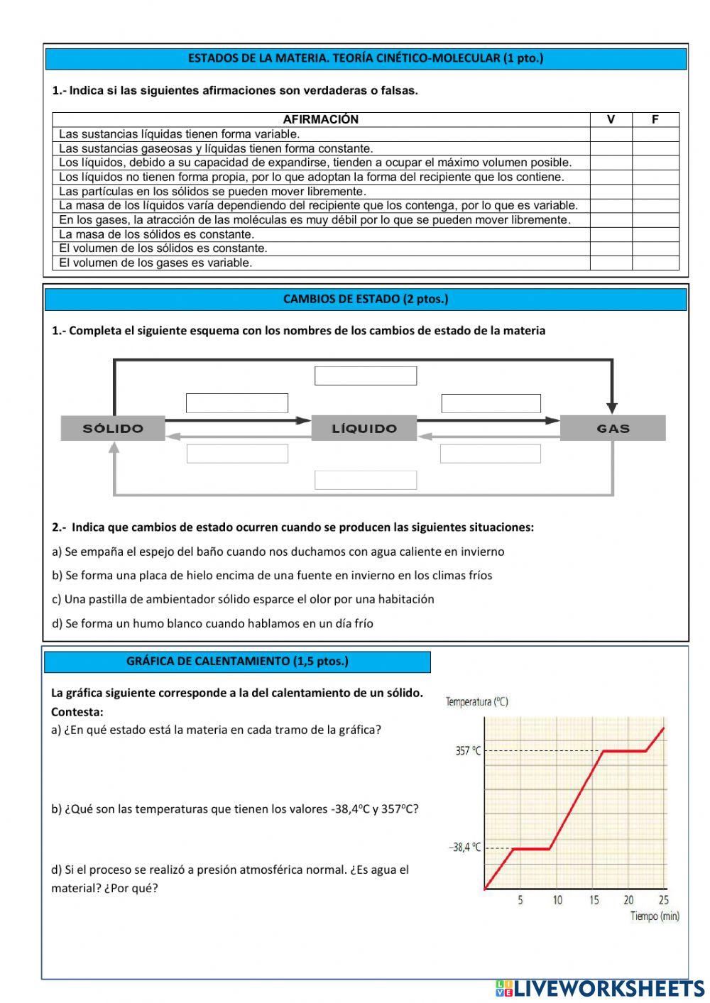 La materia. Estados de agregación de la materia