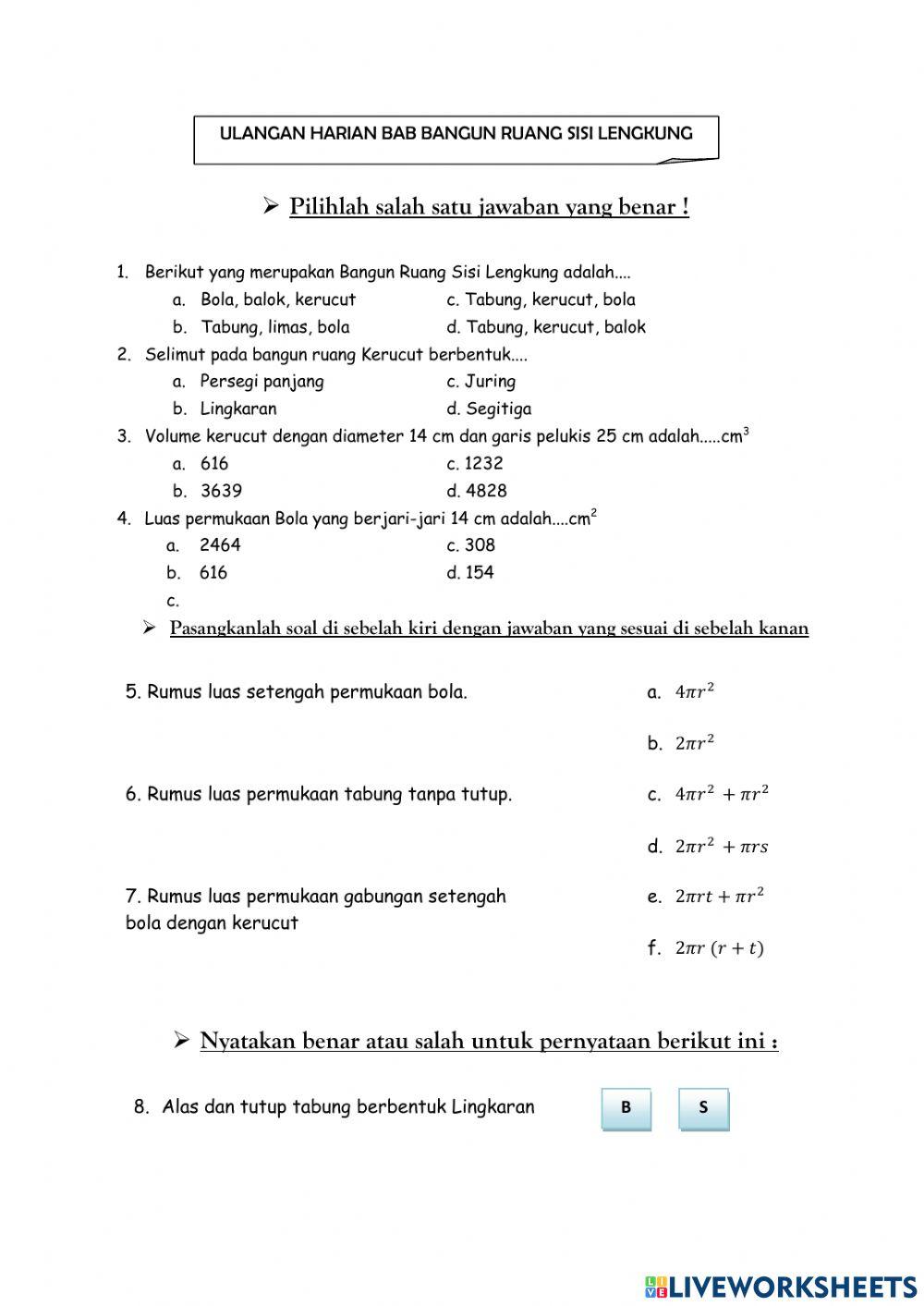 Ulangan bangun ruang sisi lengkung