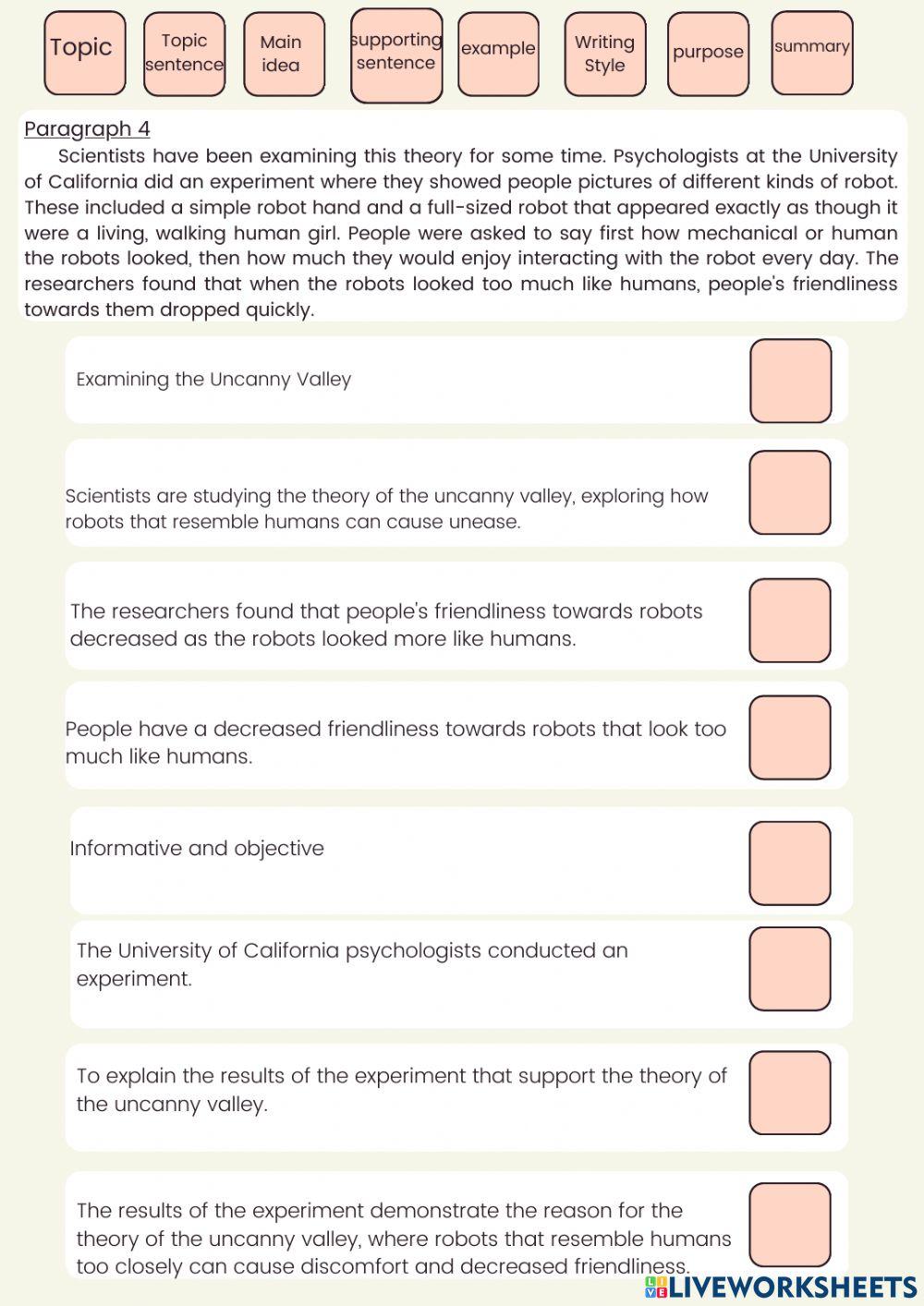 Uncanny Valley paragraph 3 and 4 English 4