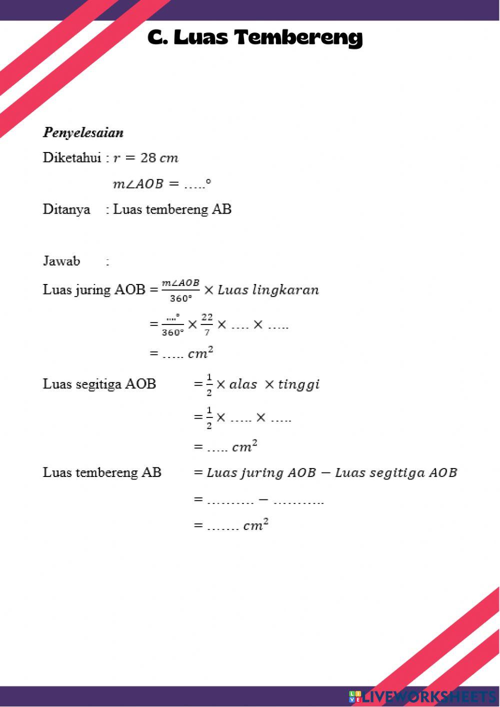 Lembar Kerja 8 SMP Bab Lingkaran
