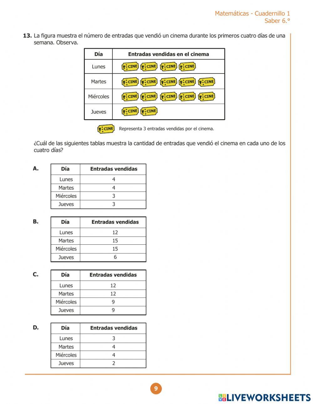 Evaluar para avanzar matemáticas 6