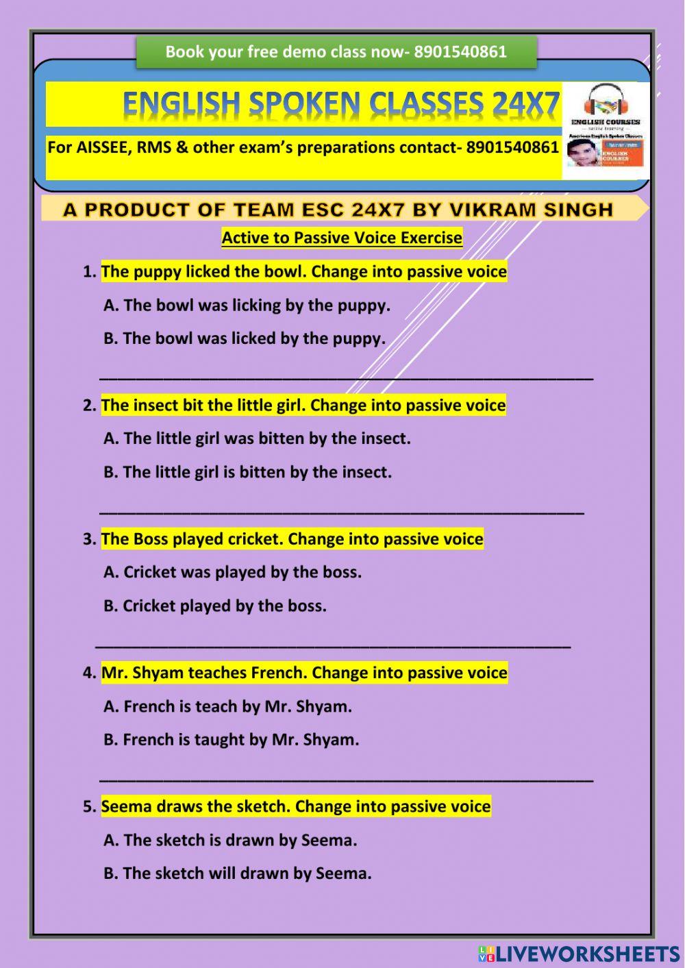 Active voice and Passive voice