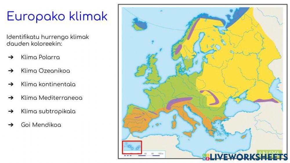 Europako klimak