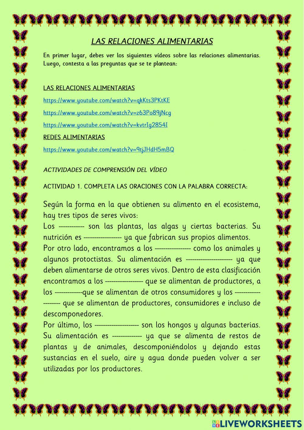 Las relaciones alimentarias