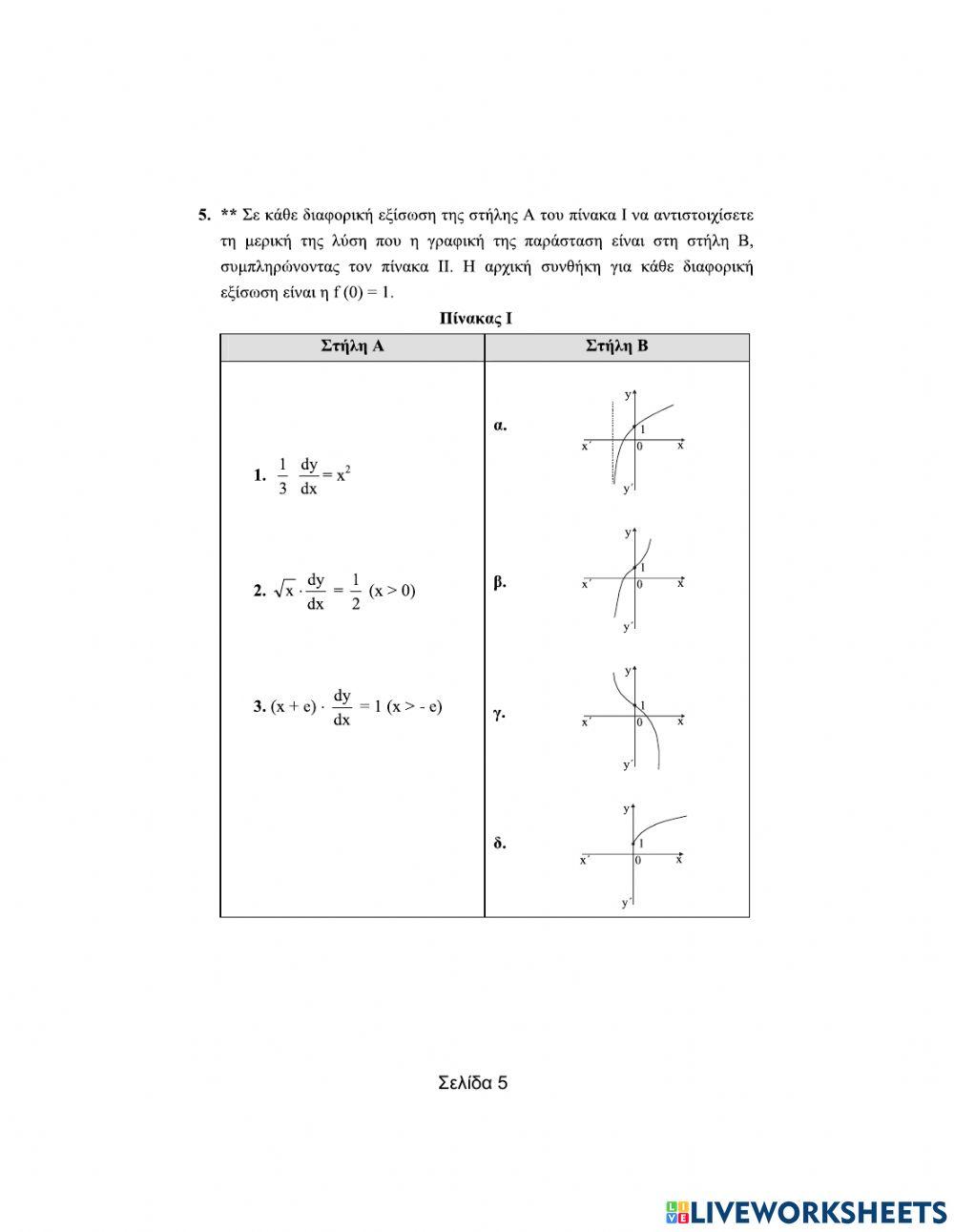 Θεωρήματα διαφορικού λογισμού-Aντιστοίχισης (Μέρος Γ)