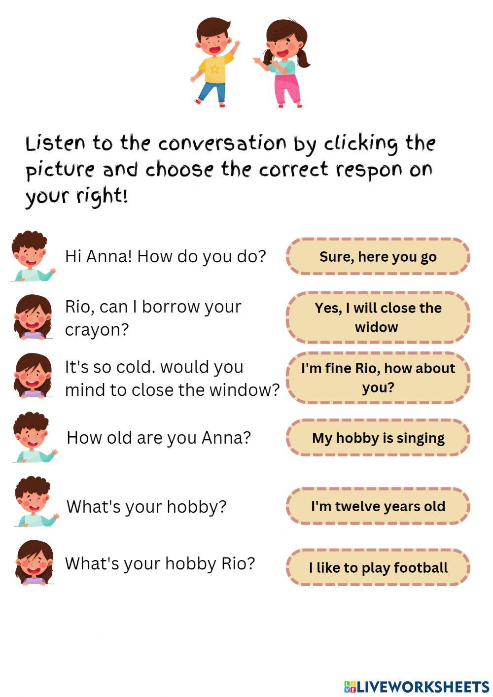 Daily Conversation 2291114 rutxxb Live Worksheets