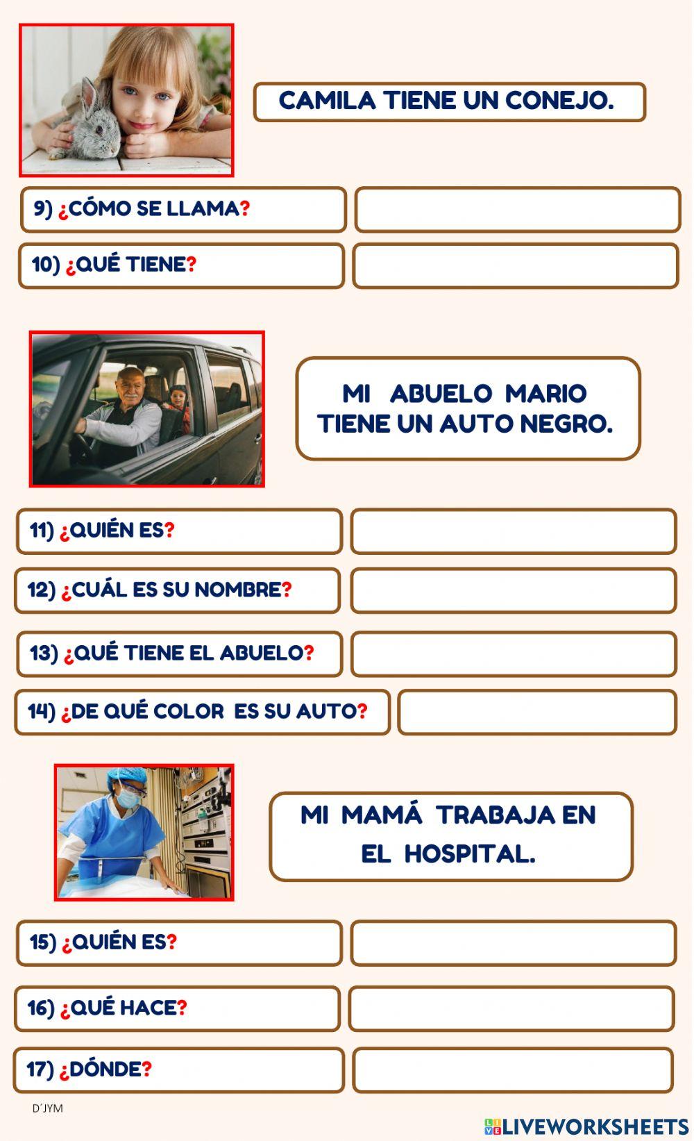 Lectura comprensiva de frases