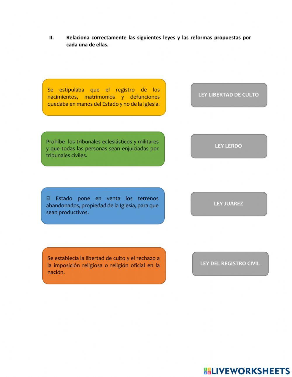 Leyes y Guerra de Reforma