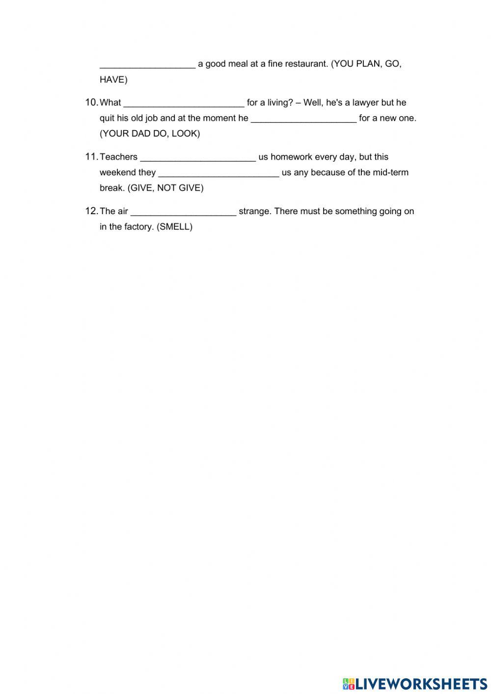 Present Simple - Present Continuous