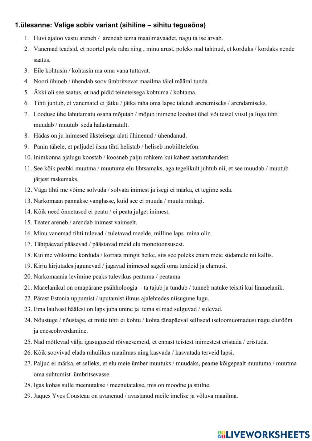 Sihilised ja sihitud tegusõnad