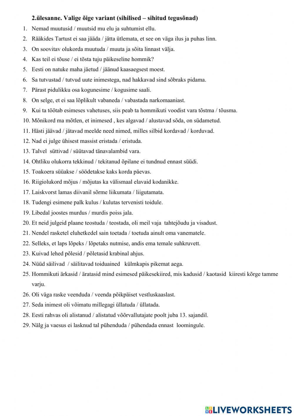 Sihilised ja sihitud tegusõnad