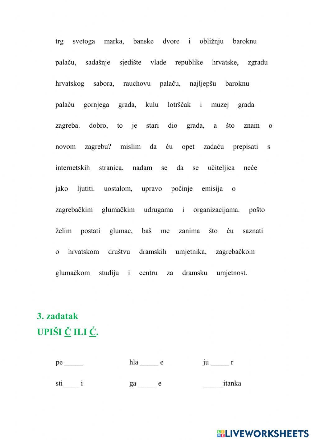 Veliko početno slovo - 8. (2. pol.)