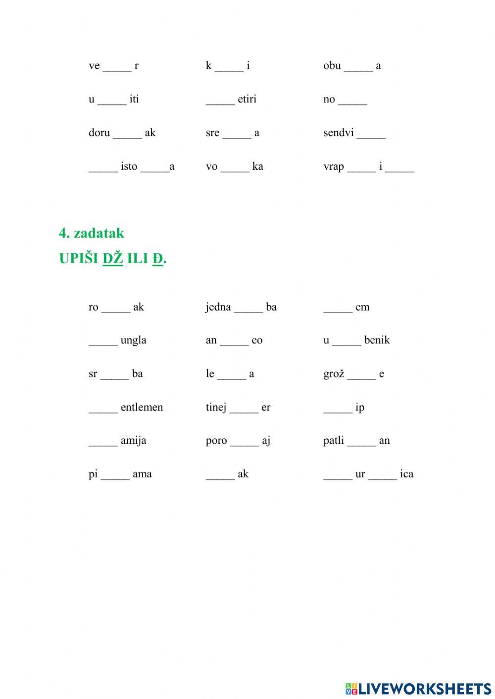 Veliko početno slovo - 8. (2. pol.)
