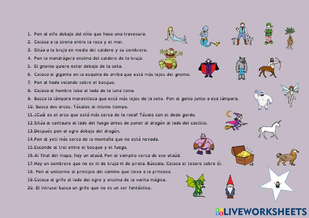 Seguimiento de instrucciones Seres fantásticos
