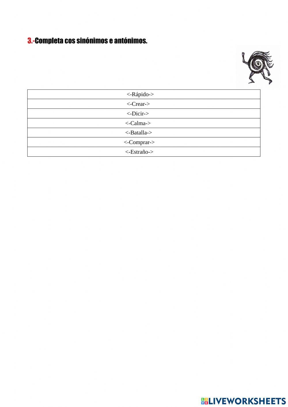 Sinónimos e antónimos