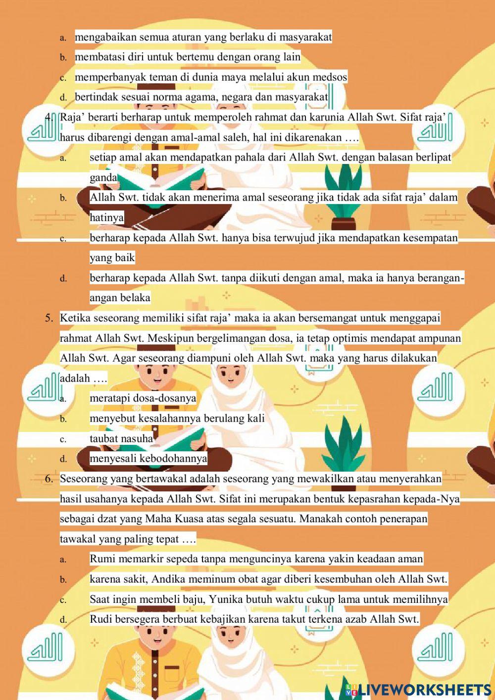 Khauf, Raja', Tawakkal