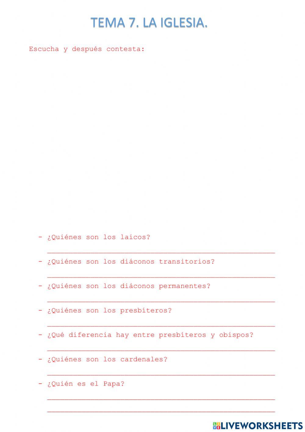 Tema 7. la iglesia