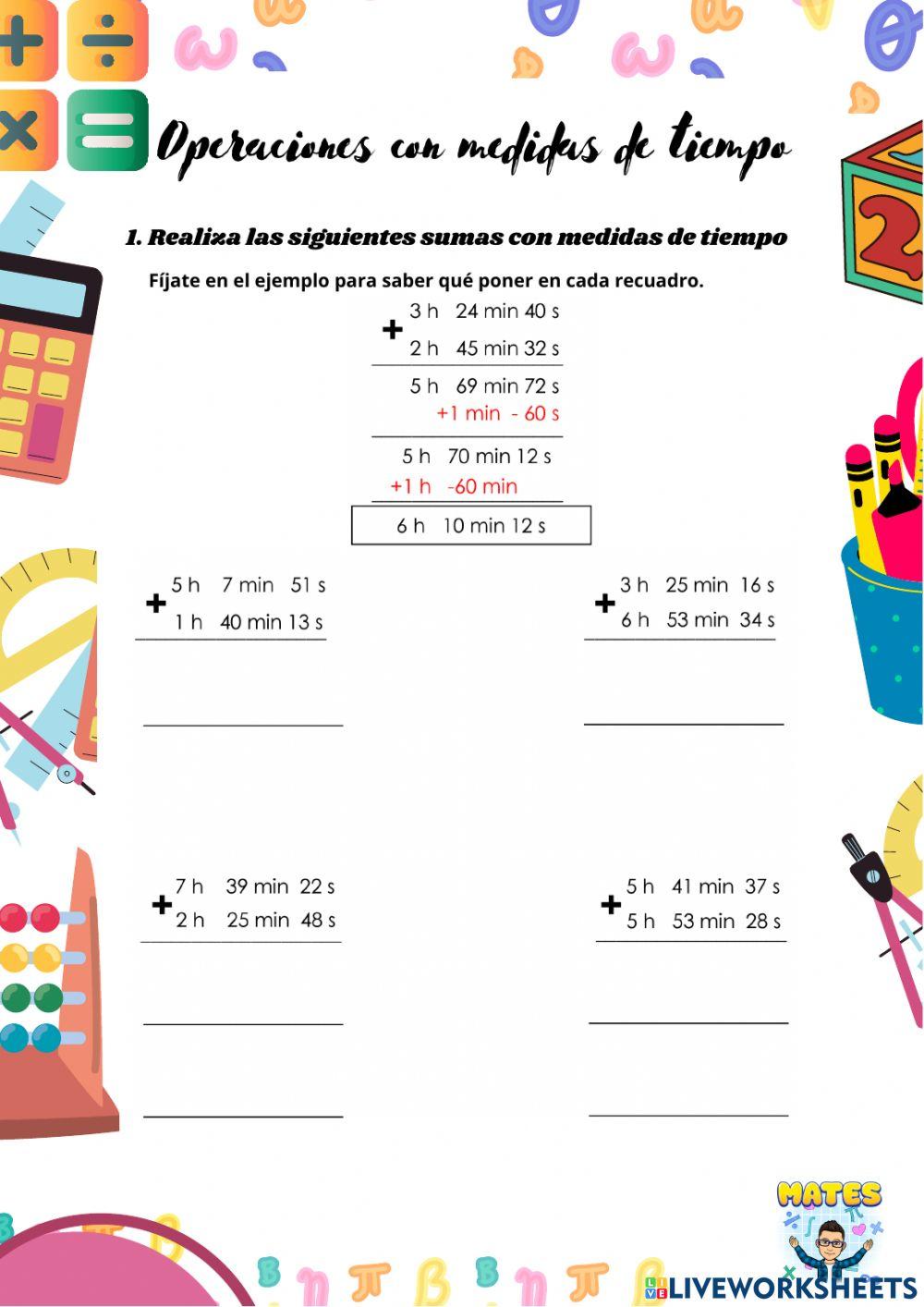 Operaciones con unidades de tiempo